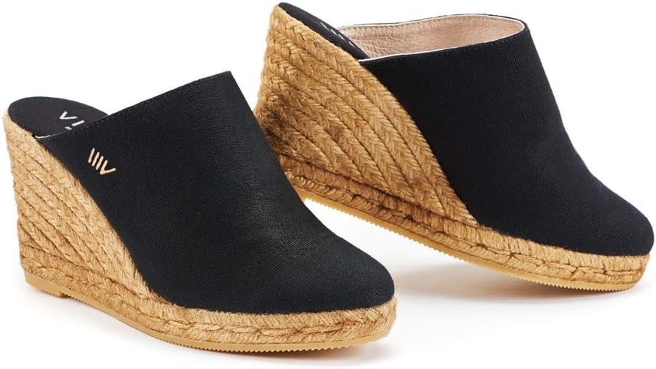 VISCATA Handmade in Spain Estreta 3" Clog, Soft Canvas, Slip-on, Closed Toe, Espadrilles Heel