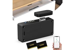 eLinkSmart Smart Cabinet Lock, Hidden No Drill Adhesive Magnetic Baby Proofing Child Proof Drawer Locks, Keyless RFID Bluetooth Cabinet Locks for Adults File Kitchen Cupboard Closet Liquor - Black