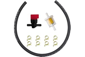 YGQ 1/4" x 25" Fuel Line Hose + Inline Fuel Filter + Fuel Shut Off Valve Compatible with Briggs & Stratton 5414K 283207 79185