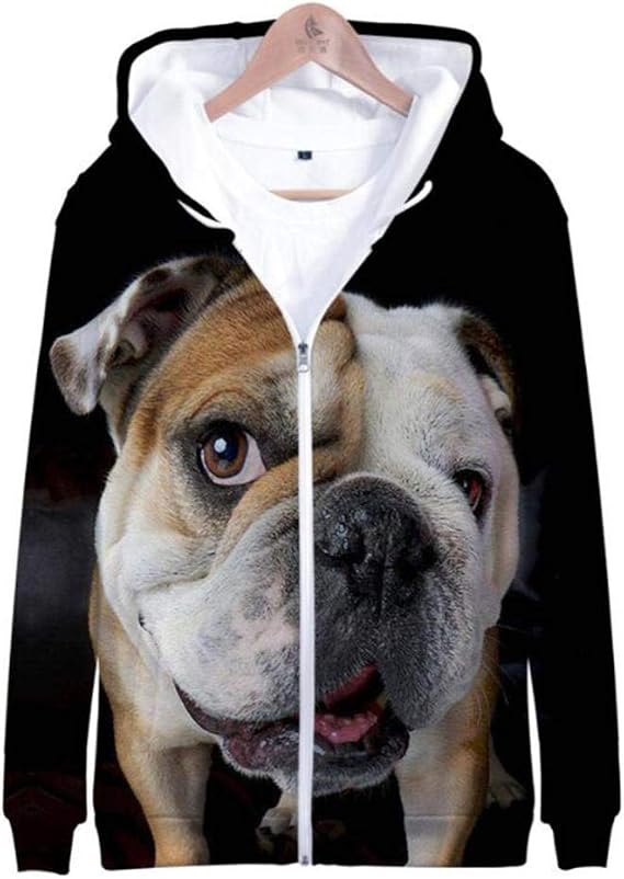 dog holding hoodie