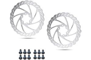 Yuarmi 160/180mm 2Pcs Set Bike Disc Brake Rotor,Stainless Steel Bicycle Disk Brakes with 12 Pcs Screws for Most Bicycle Mount