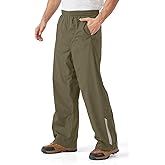 EIGIOO Men's Packable Rain Pants Waterproof Windproof Outdoor Rain Overpants for Hiking Fishing Daily Work