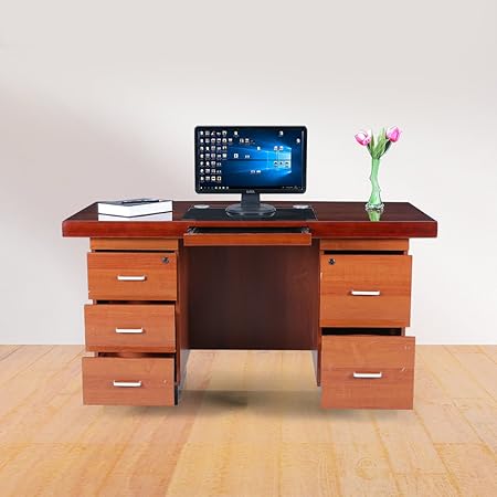 Royaloak Splash Office Table 1.2 M with High Gloss Finish-Brown