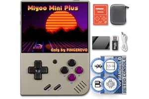 FINGEREVO Miyoo Mini Plus Handheld Game Console 3.5-inch 640*480 IPS Screen 3000mAh Miyoo-Mini+ with Portable Case Retro Gray