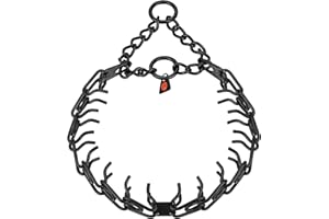 HERM SPRENGER Herm. Sprenger Ultra-Plus Prong Dog Training Collar, Anti Pull Training Pinch Collar, Stainless Steel Black (3.0 mm x 17" Neck Size; 20" Chain Length) - O-Ring Version