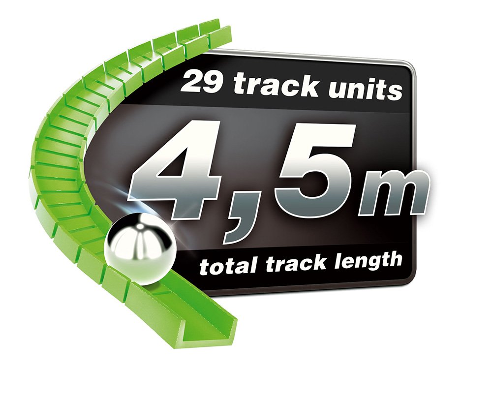Fischertechnik 536621 Dynamic L2 ball track - kit for children aged 9 and up, educational toy with motor and high-speed curves, green