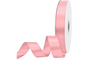 Maclemon 7/8 inch Wide 100 Yards Double Face Pink Satin Ribbon Fabric Ribbon for Gift Wrapping Very Suitable for Weddings Decoration Bouquet Balloons Arts Craft Sewing Hair Bow Invitation