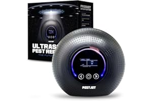 PESTJET New 2024 Design Powerful Mouse Mice Rat Bat Squirrel Insect Repellent - LCD - Outdoor/Indoor - Electronic Ultrasonic Pest Repeller Plug in - Deterrent Rodent Control - Electromagnetic Waves Repellent