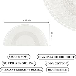 Savi Home Half Circle Bohemian Bathroom Rug with
