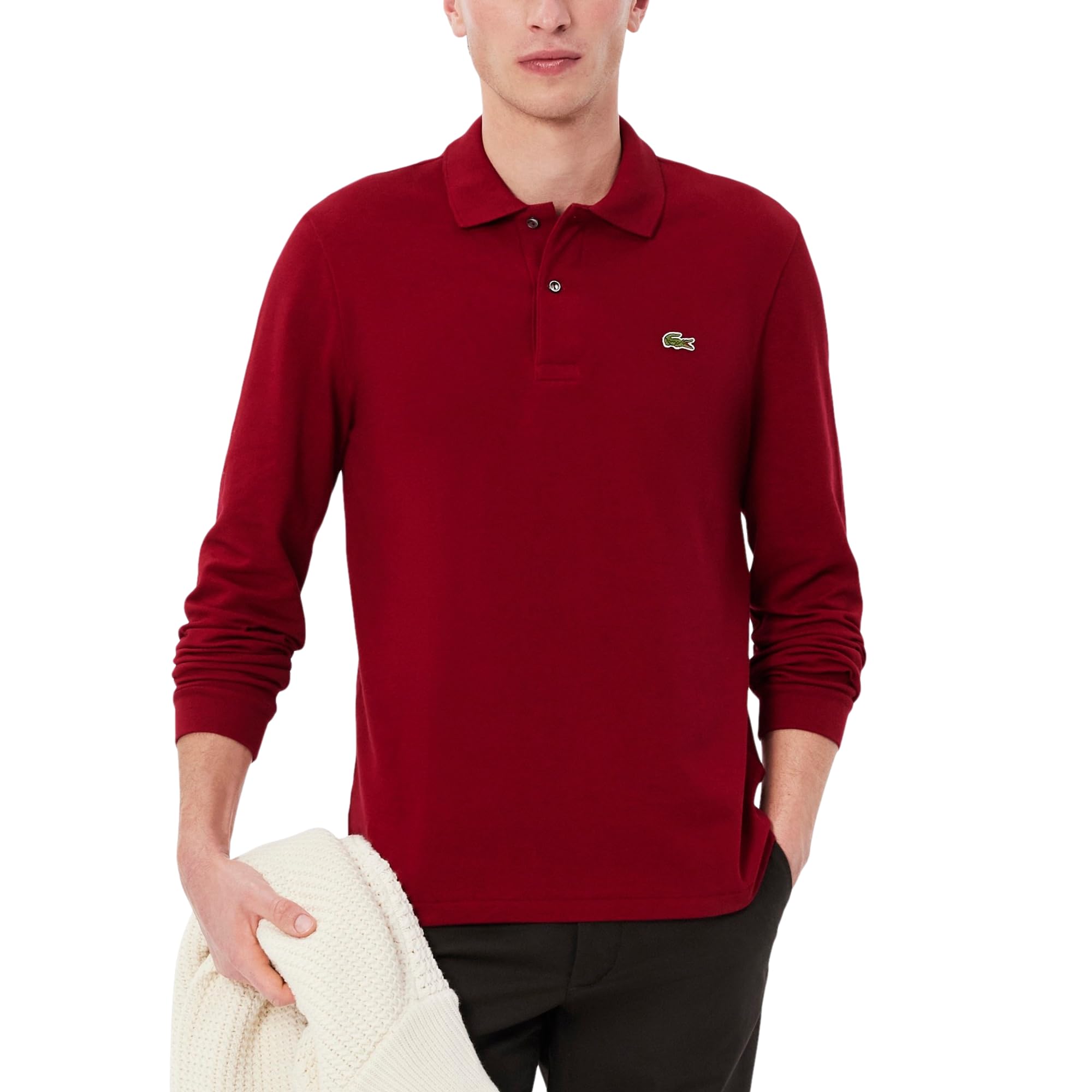 Photo 1 of **USED - MINOR DAMAGE**
Lacoste Men's Classic Fit Long Sleeved L.12.12 Polo Shirt, Bordeaux, X-Large