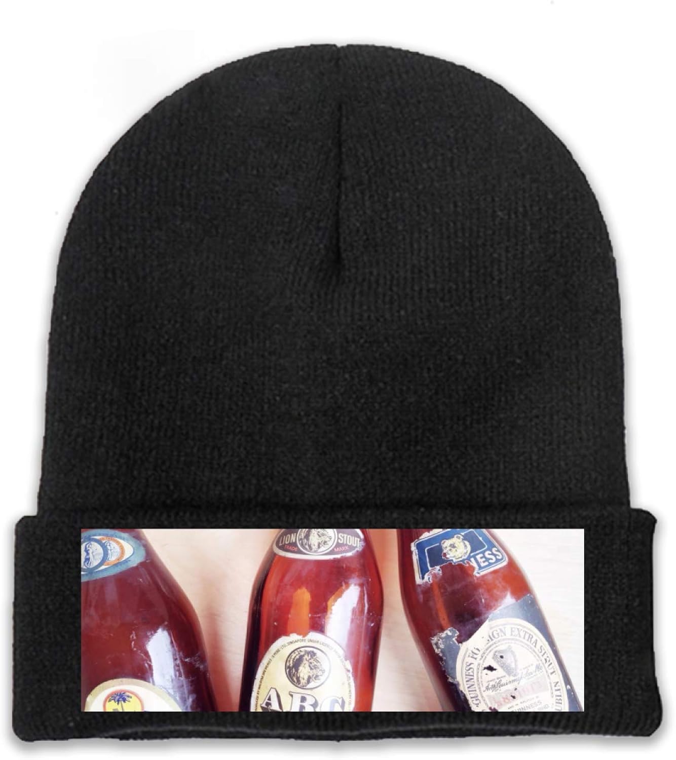 Vintage Beer Bottles1 Casual Fashion Hat Beanie Knit Hat Unisex Embroidered Knitted