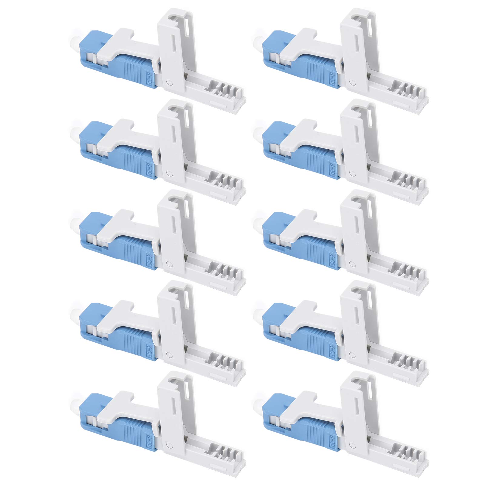 Wilori 10Pcs Fiber Optic SC/APC/UPC Quick Connectors, Cold Optical Fast Connecting, for 2.0/3.0 or FTTH Patch Cord
