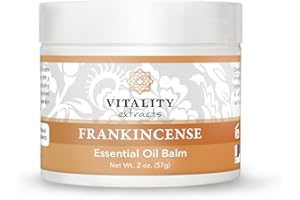 Vitality Extracts Frankincense Balm - 2oz, Boswellia Serrata, Beeswax, Olive Oil, Moisturizer for Dry, Cracked Skin, All Skin Types
