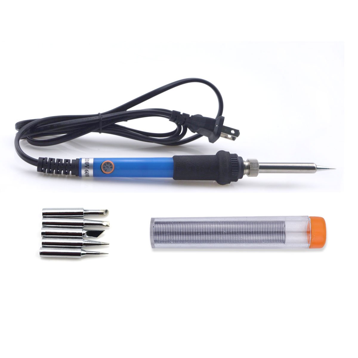 GLE2016 Electric Soldering Iron Kit 60W Adjustable Temperature Welding Soldering Iron with 5pcs Different Tips, 1 Solder Wire 1.0mm Dia. (Soldering Irons)