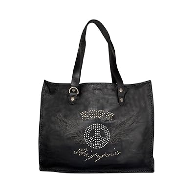 TRYSCO Stylish Genuine Leather Tote Bag for Girls & Woman (Black)