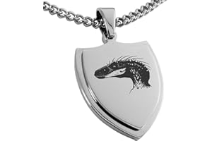 Tioneer Stainless Steel Animals Shield Pendant Necklace