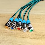 Gebeldet 8mm LED Indicator Light 3-9V DC Metal Signal Lamp Waterproof Dash Car view 2
