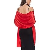 Fttyeiby Shawls and Wraps for Evening Dresses Satin Shawl Wraps for Women Wedding Formal Shawl