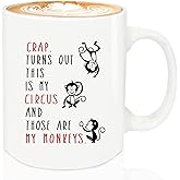 MQPPKJ Crap Turns Out This Is My Circus Coffee Mug 12oz, Birthday Gifts for Women, Gag Gift Funny Adult for Mom Gifts Mother's Day Christmas