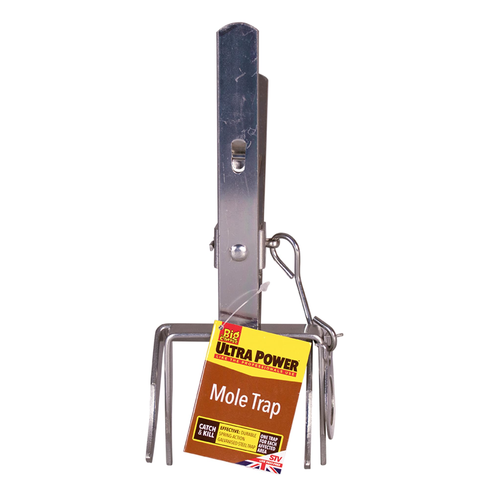 The Big Cheese Mole Tunnel Trap - Traditional Two-Way Trap Design Manufactured from Durable Galvanised Metal and Wire, Controls Moles in Lawns and Gardens, Durable, Rust-Free, Weather-Proof, Silver