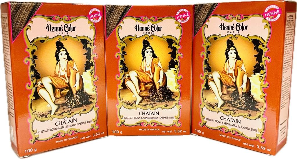 Fenny’s Creation Henne Color Chestnut Brown Henna Powder 100g (Pack of 3) with Free Cap henna for hair (CHATAIN)