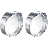 NTHREEAUTO 2 Inch Clear Bullet Turn Signal Lens Cover with Chrome Visor Bezels Compatible with Harley Sportster Dyna Road King Street Glide Softail