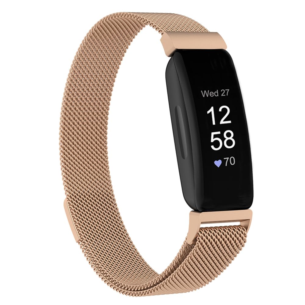 Moydolo Men Women Stainless Steel Metal Mesh Replacement Wristband Compatible with Fitbit Inspire/HR/2/Ace 2 — image 1