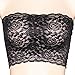 Zohamung Womens Plus Size Floral Lace Unlined Stretchy Strapless Bandeau Tube Tops See Through Bras(BK,L)