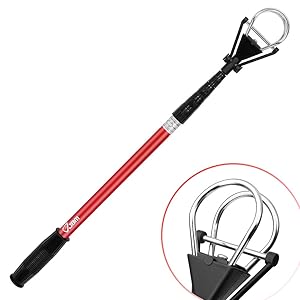 JBM Golf Ball Retriever Device (6ft Reach) Automatically Portable Telescopic Golf Ball Pick Up Ball Retriever Scoop Pick Up, 26" to 78.7" Retracted Length, Stainless Steel Shaft