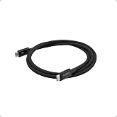 CalDigit Thunderbolt 5 Pro Braided Cable - 120Gbps 240W Power Delivery, Compatible with Thunderbolt 3, 4, USB4 Type C, MacBook Pro, iMac, iPhone 17 Max, Black (1m/3.28ft/39.37")