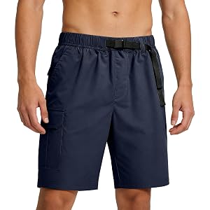 CMELTANM Men's Mountaineering Cargo Shorts Summer Hiking Casual Stretch Shorts Comfy Short Pants with Multi Pockets