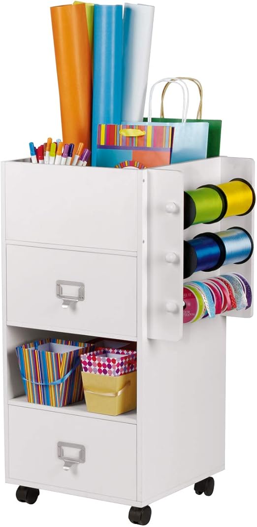 Ashland Craft Storage Rolling Cart Mobile Craft Organizer with 2