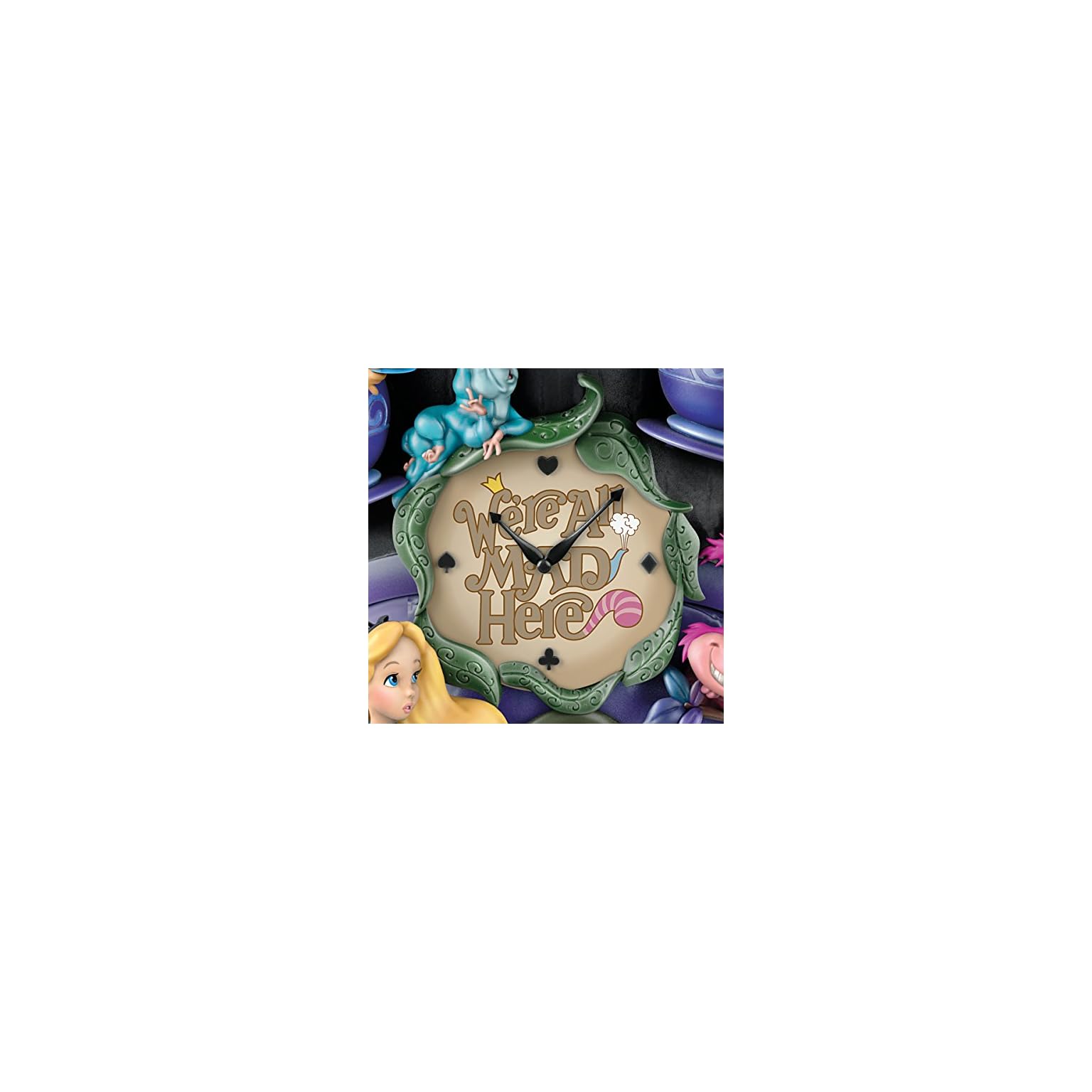 The Bradford Exchange Disney Alice in Wonderland Mad Hatter Light Up Cuckoo Clock Alicein