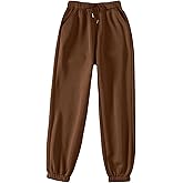 SweatyRocks Women's Baggy High Waisted Drawstring Sweatpants Athletic Workout Joggers Pants with Pocket