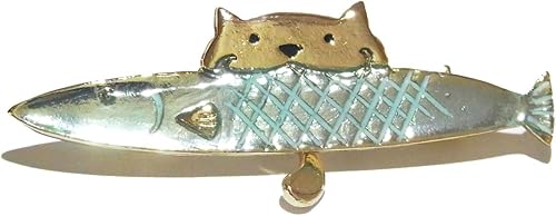 Amazon 猫 ねこ ネコ魚 ブローチ アクセサリー アニマル 動物 カワイイ 奇抜 おもしろ 個性的 魚 キャット ユニーク 面白い プレゼント ジュエリー しっぽ レディース 女性 誕生日 お祝い ブローチ 通販