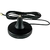 Proxicast Large 3 inch SMA Magnetic Antenna Base - 6.5 Foot Coax Cable | Magnet Mount has SMA/Female Top Jack + SMA/Male Plug on Coax for 4G/LTE, 5G, Cellular, Ham, ADS-B, GPS Antennas - ANT-120-MB3