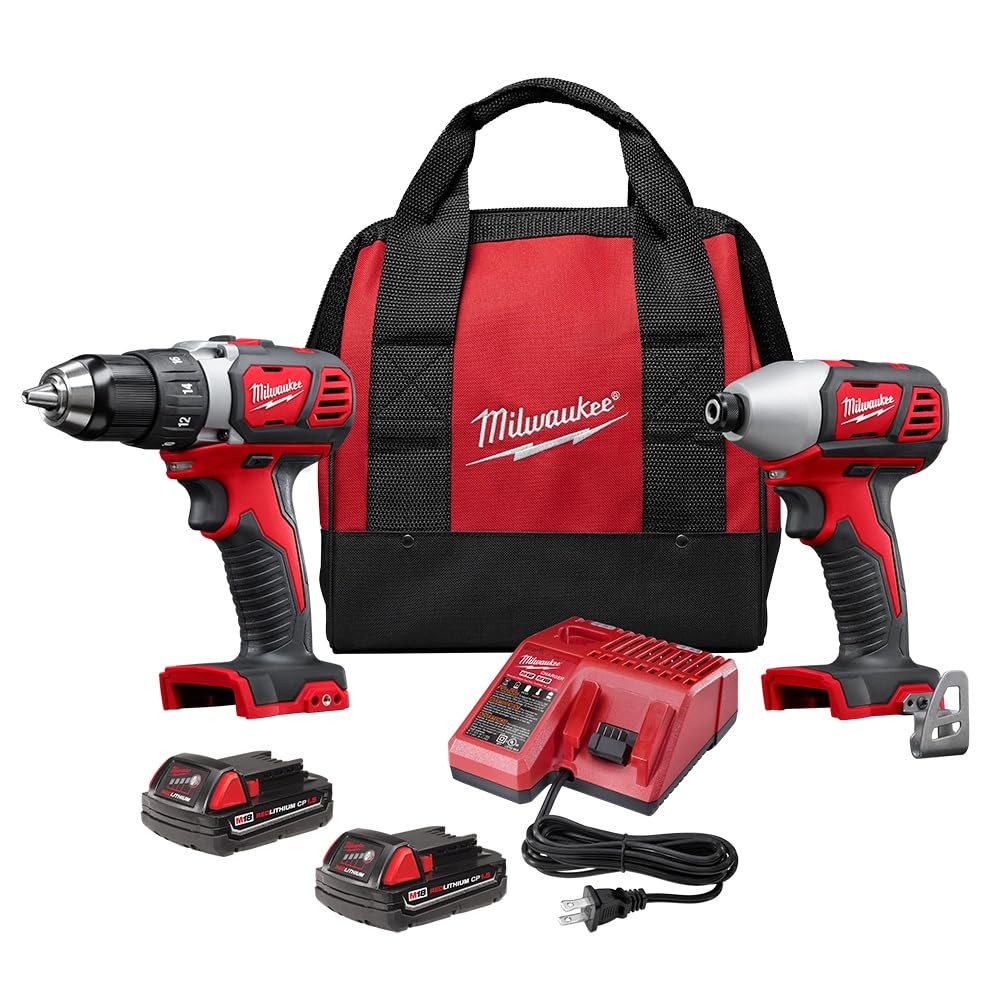 Milwaukee 2691-22 Kit combinado de taladro compacto y destornillador de impacto de 18 voltios