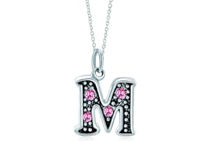 LovelyJewelry Pink Letter A-Z Alphabet Initial Charms Bead Necklace Pendant