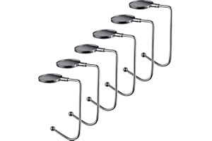 NACKIY Christmas Stocking Holders for Mantle, Non-Slip Safety Fireplace Mantel Stocking Hooks with Separate Adhesive Strips, Silicone Pad Grip Hanger for Xmas Party Decoration (Black, 6)