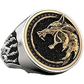 MayiaHey Wolf Ring,Nordic Viking Wolf Head Wolf Paw Ring for Men,Gothic Howling Wolf Head Wolf Claw Ring Hip Hop Wolf Animal Ring for Men Punk Celtic Wolf Jewelry
