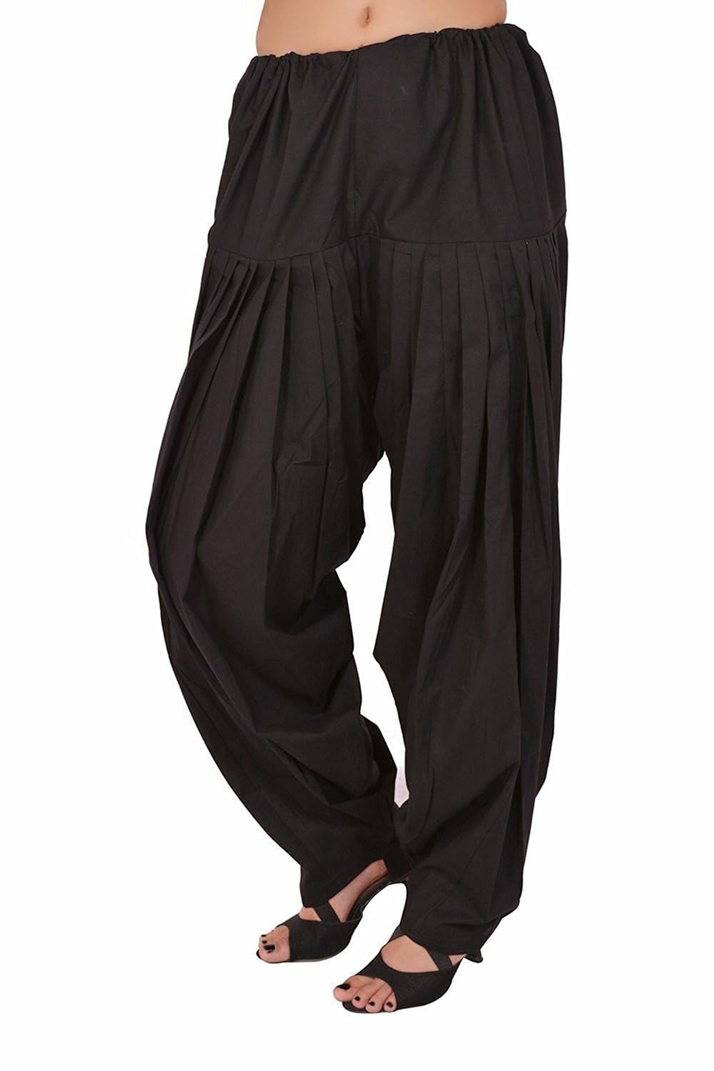 spv women's cotton patiala salwar (spv_0002_black_free size)