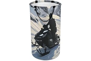 Round Snowmobile Laundry Hamper Large Collapsible Waterproof Laundry Basket with Handles Dirty Clothes Toy Storage Organizer 