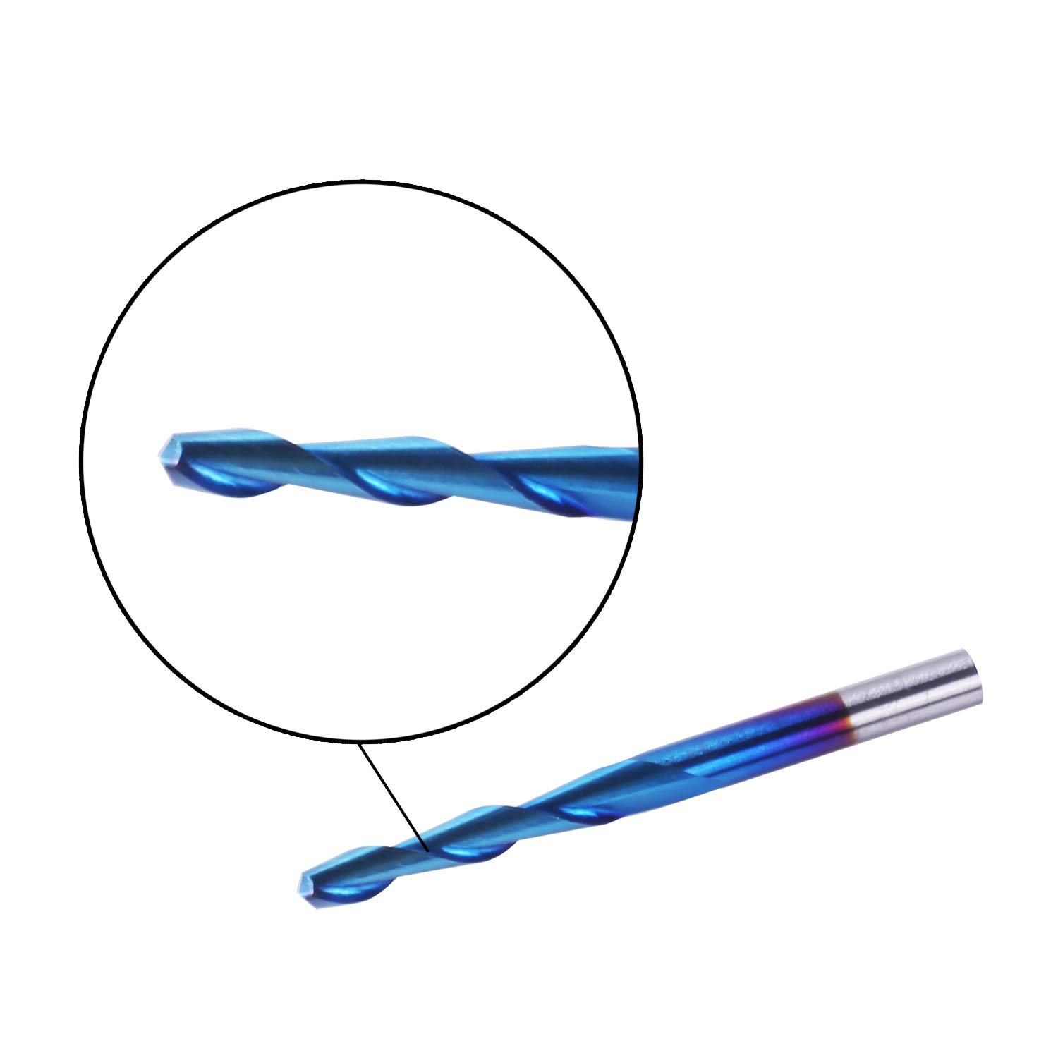SainSmart Genmitsu 10Pcs Nano Blue Coat Flat Nose End Mill CNC Router Bits, 1/8