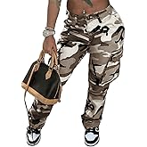 Shiyinvie Womens Casual Camouflage Camo Cargo Long Pants with Pockets