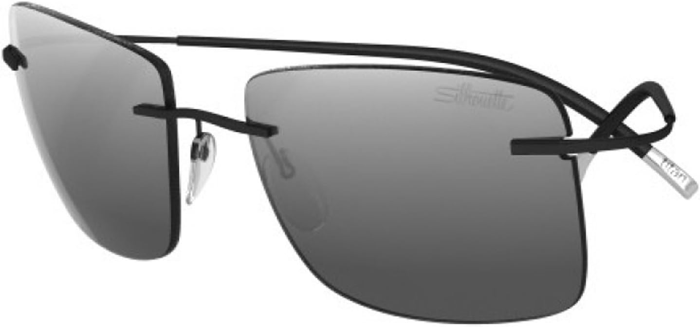 Silhouette TMA ICON Sunglasses Titanium Collection (matte black / silver mirror lens, one size)