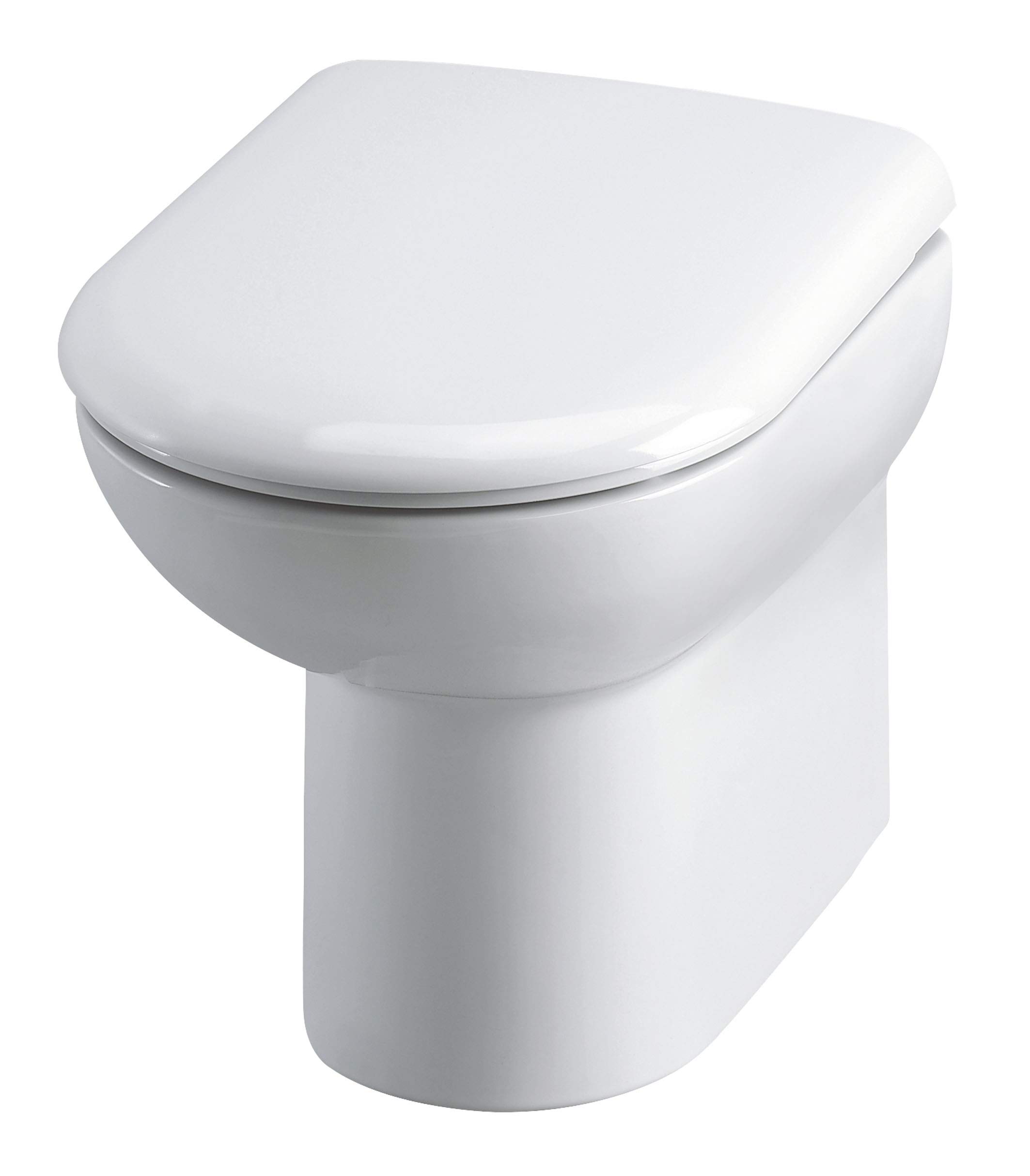 Nuie CBW001 Lawton Modern Back to Wall WC Pan and Soft Close Toilet Seat, White