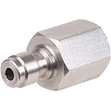Air Venturi Male Quick-Disconnect, 1/8 BSPP Female Threads, Steel, Rated to 5000 PSI, Incl. Delrin Seal