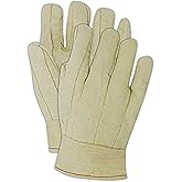 MAGID 96BT Heater Beater 22 oz. Cotton Blend Canvas Hot Mill Gloves, Standard, Natural (12 Pair)
