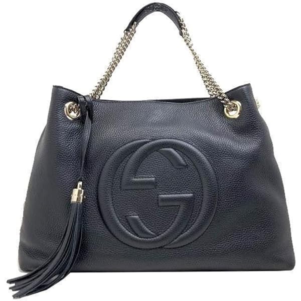 Amazon.com: Gucci Soho Medium Black Double Leather Chain