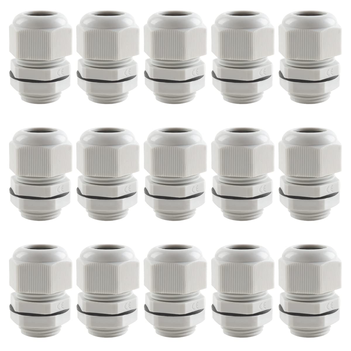 Photo 1 of 15 Pack 3/4'' NPT Cable Gland Connector Waterproof IP68 Strain Relief Nylon Cord Connectors Adjustable 10-16mm/0.39-0.62inch Nylon Cable Glands Joints With Gaskets